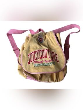 JUICY COUTURE TRUST FUND GENERATION YELLOW TERRY CLOTH BACKPACKS